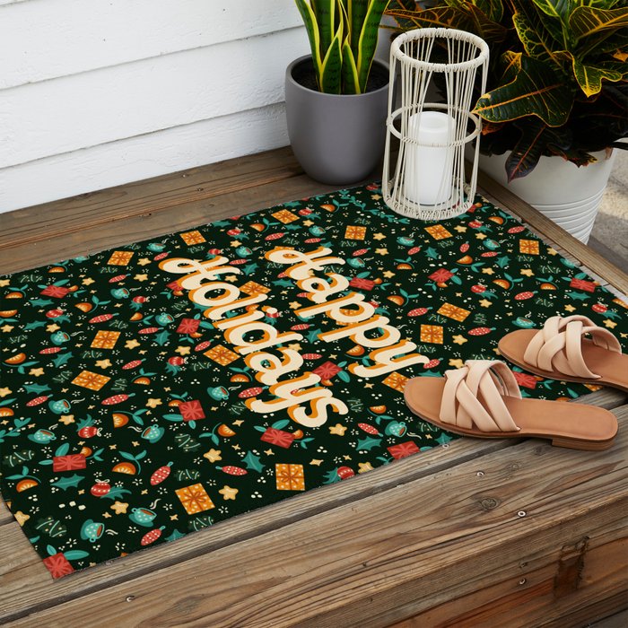 Happy holidays Outdoor Rug Gallery Image 2