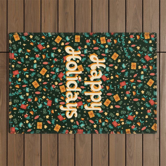 Happy holidays Outdoor Rug Gallery Image 1