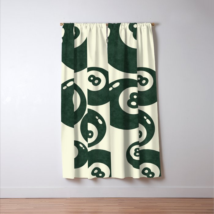 The 8 Ball Clubhouse Old Money Green Window Curtain Gallery Image 3