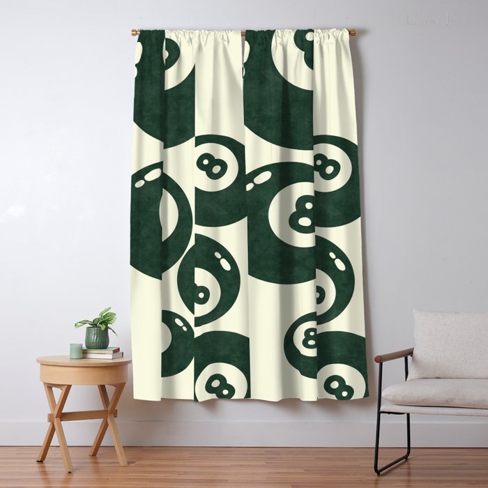 The 8 Ball Clubhouse Old Money Green Window Curtain Gallery Image 5