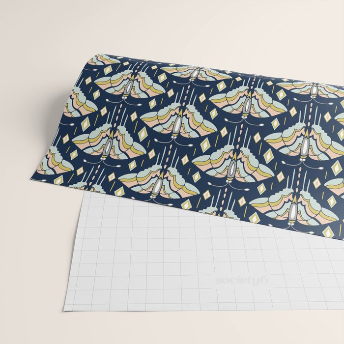 La Maison des Papillons - Midnight Wrapping Paper Gallery Image 2