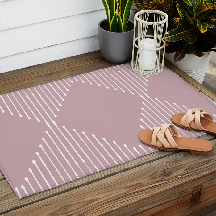 Geo (Linen Lilac) Outdoor Rug Gallery Image 2