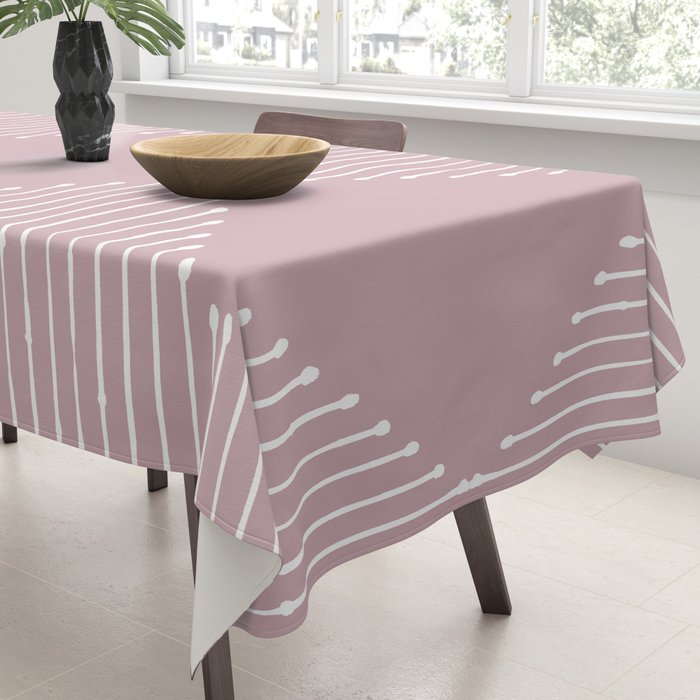 Geo (Linen Lilac) Tablecloth Gallery Image 3