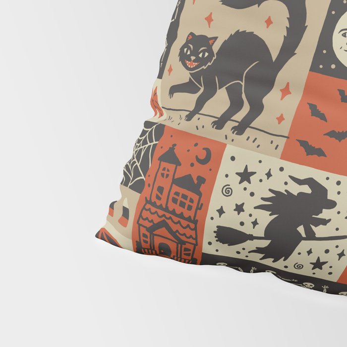 Vintage Halloween Patchwork Pillow Sham Gallery Image 4