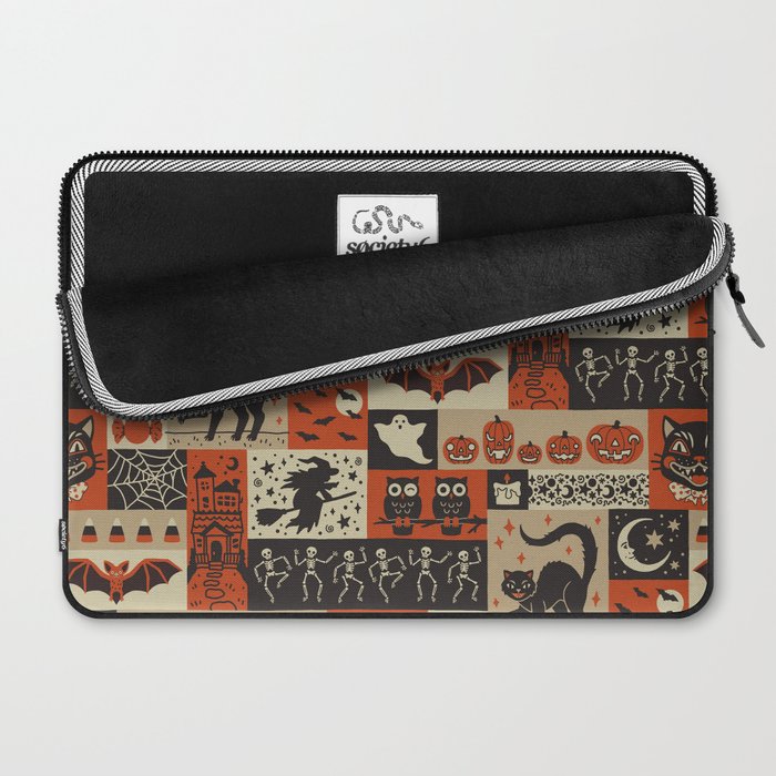 Vintage Halloween Patchwork Laptop Sleeve Gallery Image 2