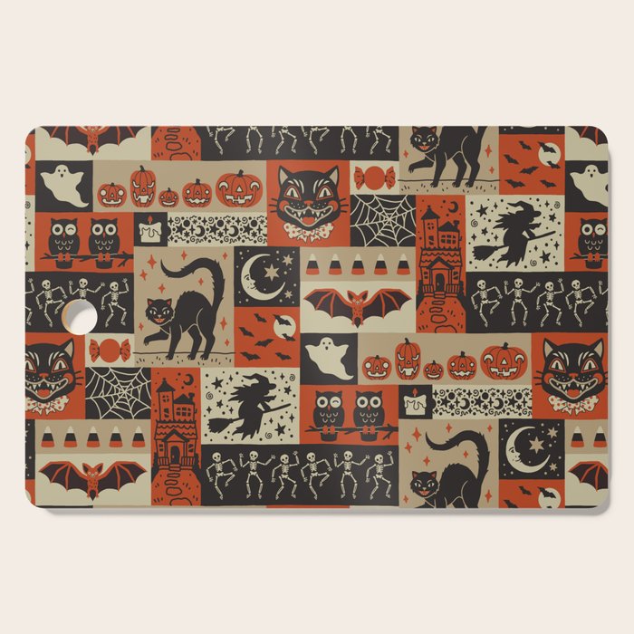 Vintage Halloween Patchwork Cutting Board Gallery Image 1