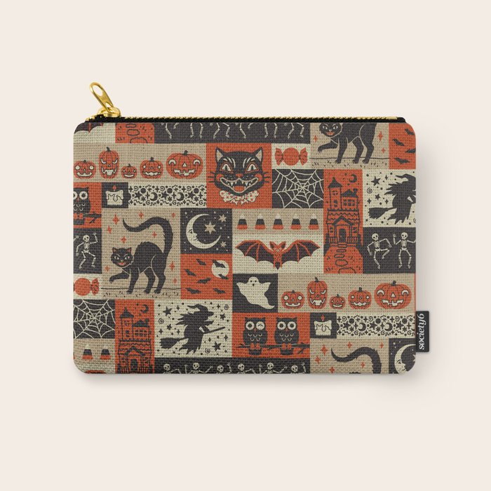 Vintage Halloween Patchwork Carry All Pouch Gallery Image 1