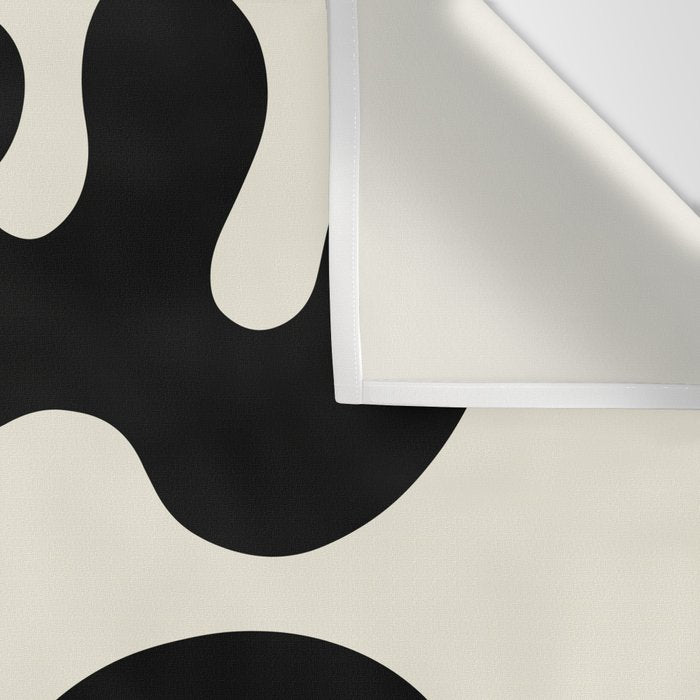 Mid Century Modern Organic Abstraction 235 Black and Ivory White Wall Tapestry Gallery Image 3