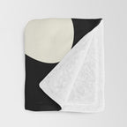 Mid Century Modern Organic Abstraction 235 Black and Ivory White Throw Blanket Gallery Image 3