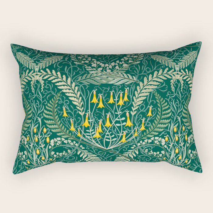 Woodland soil Morris style shining emerald Rectangular Pillow Gallery Image 2