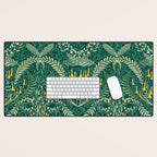Woodland soil Morris style shining emerald Desk Mat Gallery Image 1