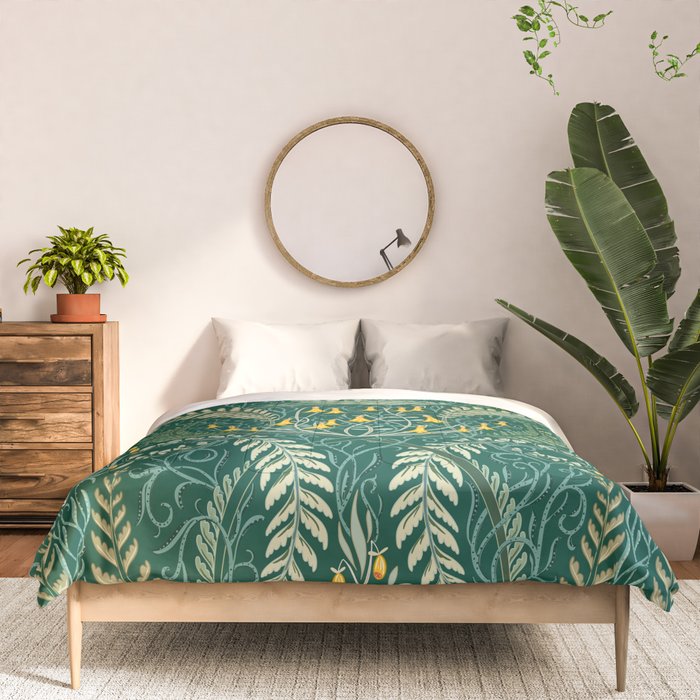Woodland soil Morris style shining emerald Comforter Gallery Image 3