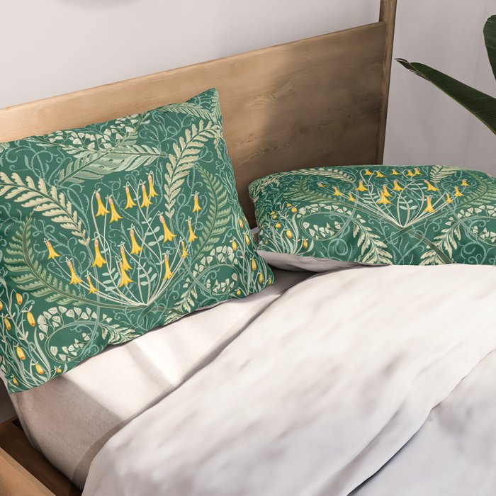 Woodland soil Morris style shining emerald Pillow Sham Gallery Image 2