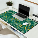 Woodland soil Morris style shining emerald Desk Mat Gallery Image 2