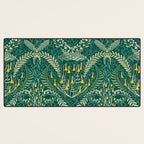Woodland soil Morris style shining emerald Desk Mat Gallery Image 3