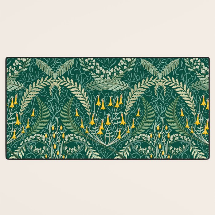 Woodland soil Morris style shining emerald Desk Mat Gallery Image 3
