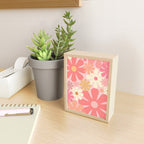 Pink Retro Flowers 60s 70s Floral Pattern in Blush Mini Art Print Gallery Image 2