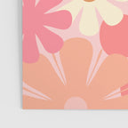 Pink Retro Flowers 60s 70s Floral Pattern in Blush Poster Gallery Image 3