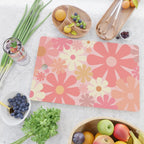Pink Retro Flowers 60s 70s Floral Pattern in Blush Cutting Board Gallery Image 2