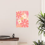 Pink Retro Flowers 60s 70s Floral Pattern in Blush Poster Gallery Image 2