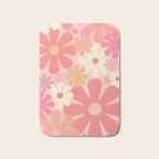 Pink Retro Flowers 60s 70s Floral Pattern in Blush Bath Mat Gallery Image 1