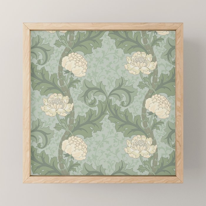 Vintage Floral Arts and Crafts Style Mini Art Print Gallery Image 1
