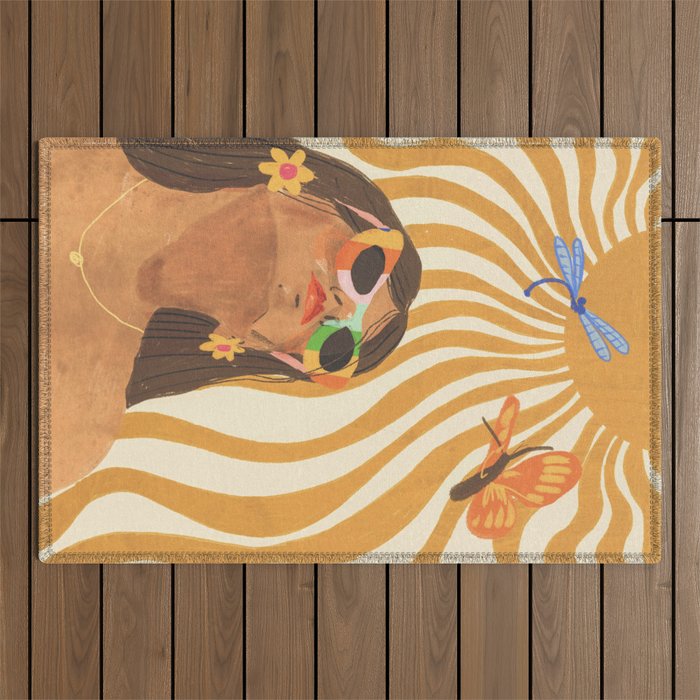 Sun woman Outdoor Rug Gallery Image 1
