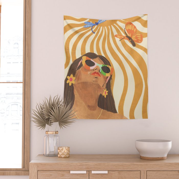 Sun woman Wall Tapestry Gallery Image 2