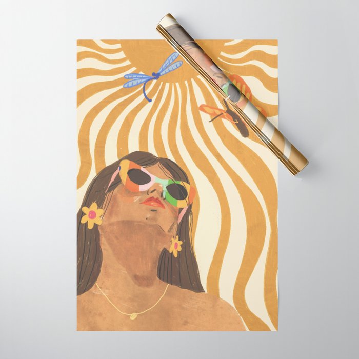 Sun woman Wrapping Paper Gallery Image 1