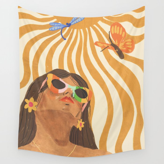 Sun woman Wall Tapestry Gallery Image 1