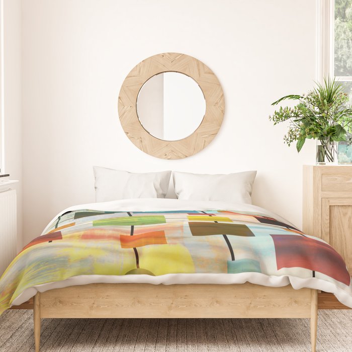 Mid-Century Modern Art 1.3 -  Graffiti Style Duvet Cover Gallery Image 3