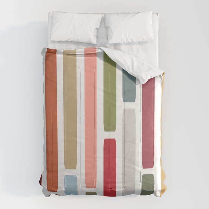 Mid Century Modern Stripes Comforter Gallery Image 1