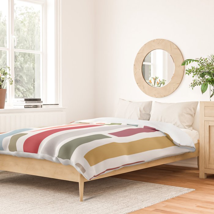 Mid Century Modern Stripes Duvet Cover Gallery Image 2