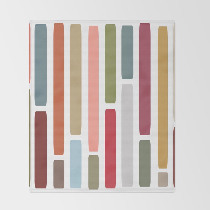 Mid Century Modern Stripes Throw Blanket Gallery Image 2