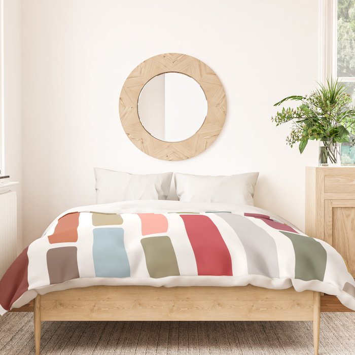 Mid Century Modern Stripes Duvet Cover Gallery Image 3