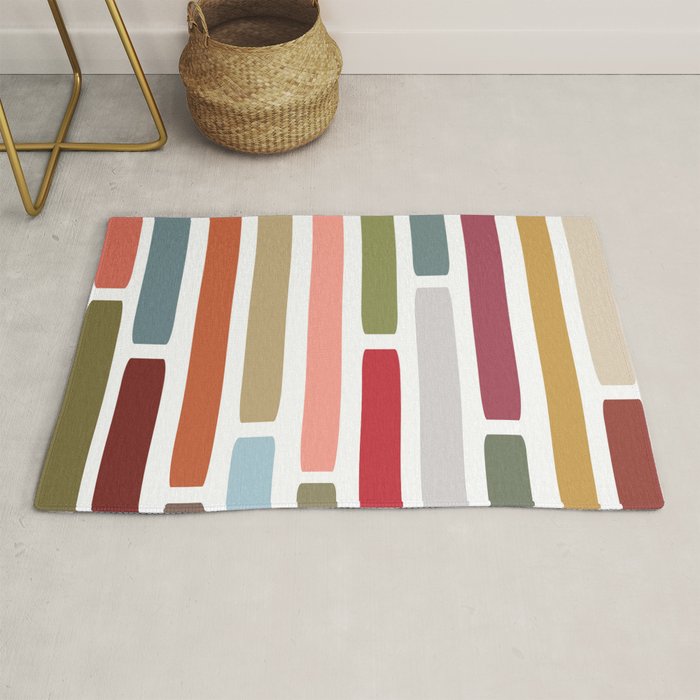 Mid Century Modern Stripes Rug Gallery Image 1
