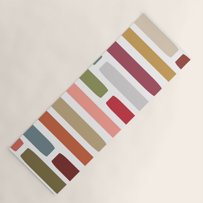 Mid Century Modern Stripes Yoga Mat Gallery Image 1