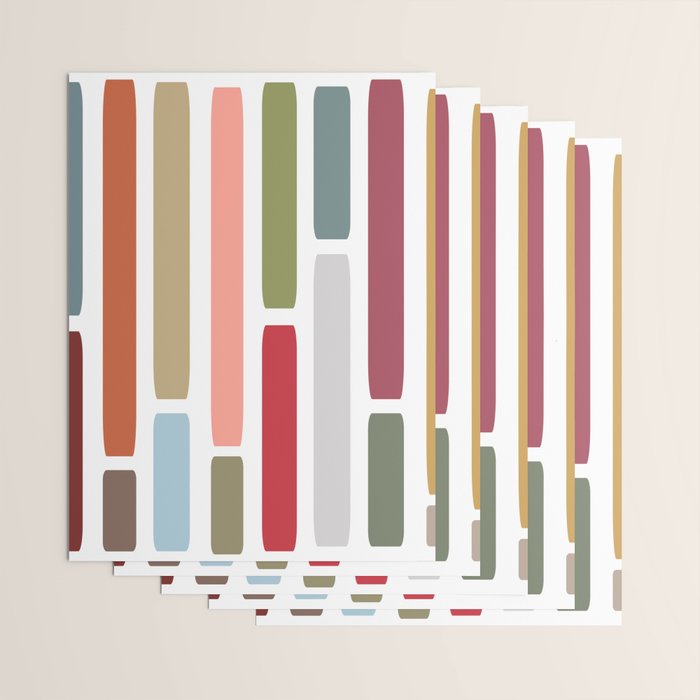 Mid Century Modern Stripes Wrapping Paper Gallery Image 3