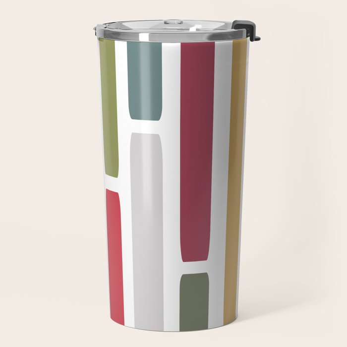 Mid Century Modern Stripes Travel Mug Gallery Image 2