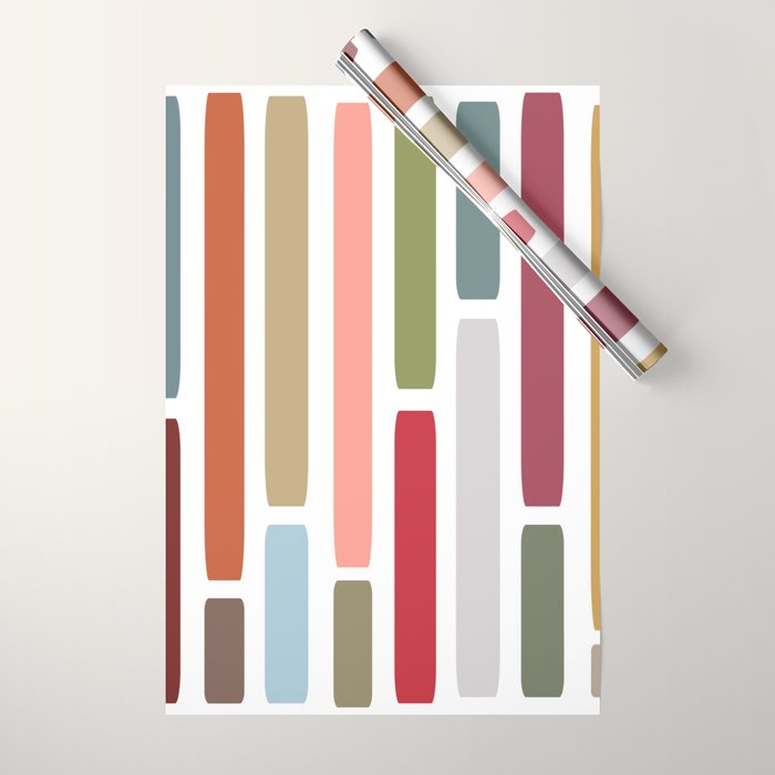 Mid Century Modern Stripes Wrapping Paper Gallery Image 1
