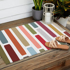 Mid Century Modern Stripes Outdoor Rug Gallery Image 2