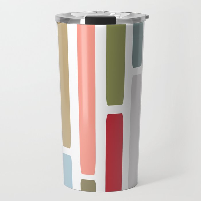 Mid Century Modern Stripes Travel Mug Gallery Image 1