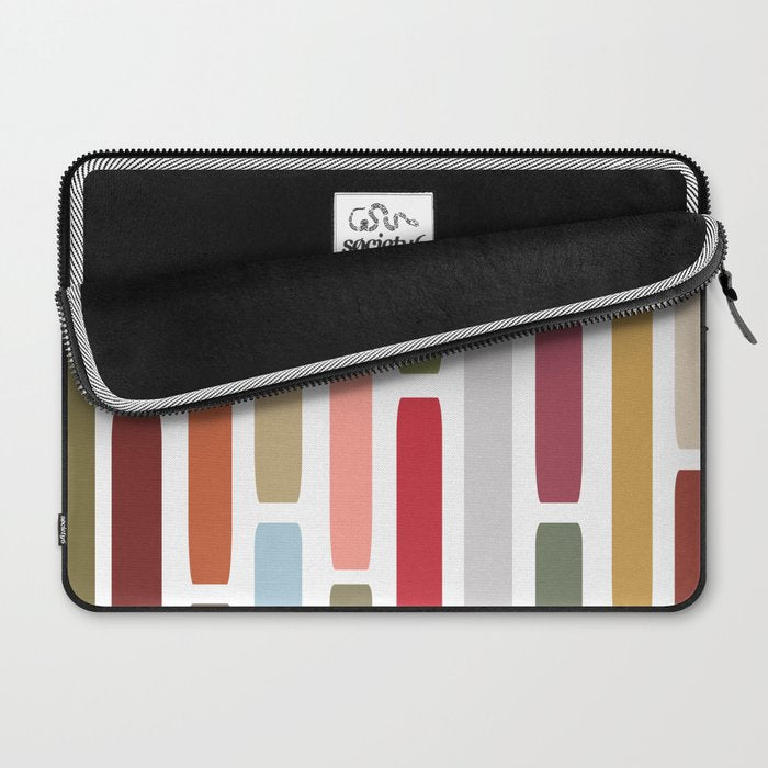 Mid Century Modern Stripes Laptop Sleeve Gallery Image 2