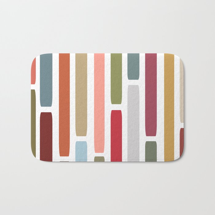 Mid Century Modern Stripes Bath Mat Gallery Image 1
