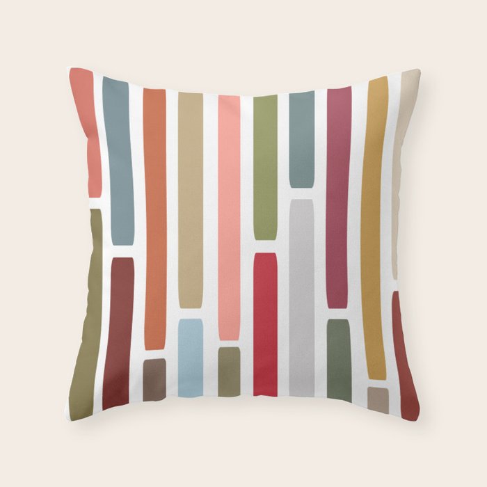Mid Century Modern Stripes Throw Pillow Gallery Image 6