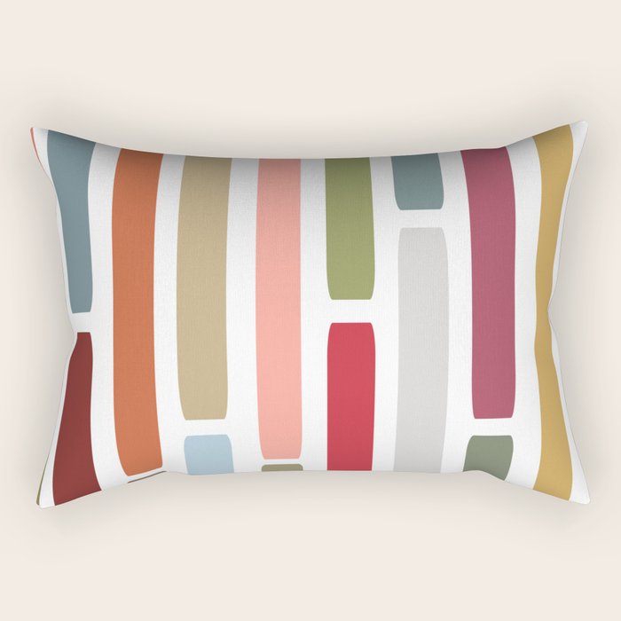 Mid Century Modern Stripes Rectangular Pillow Gallery Image 1