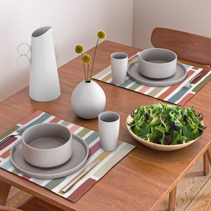 Mid Century Modern Stripes Placemat Gallery Image 2