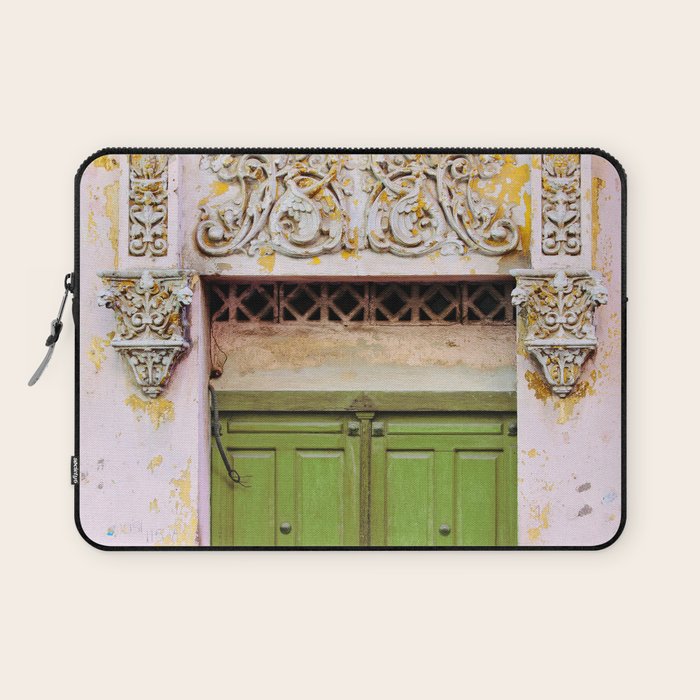 Havana Door - Cuba Travel, Architecture Photography Laptop Sleeve Gallery Image 1