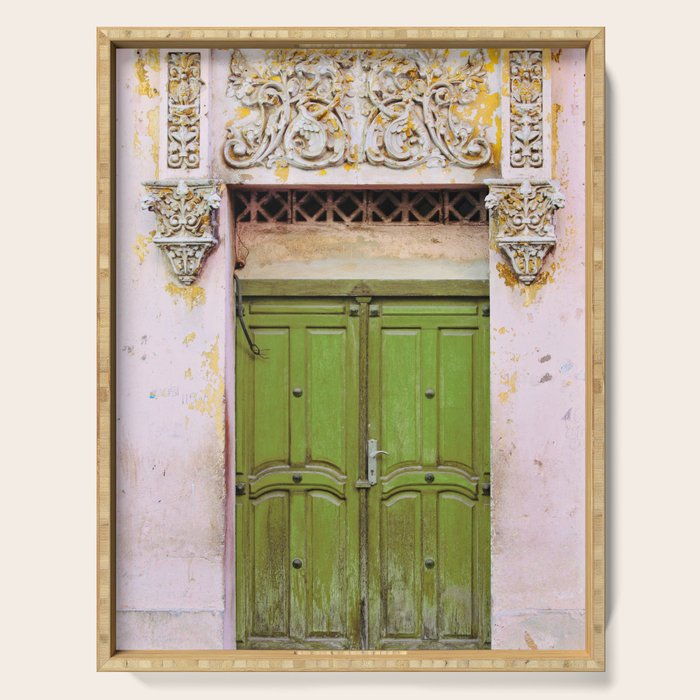 Havana Door - Cuba Travel, Architecture Photography Serving Tray Gallery Image 1