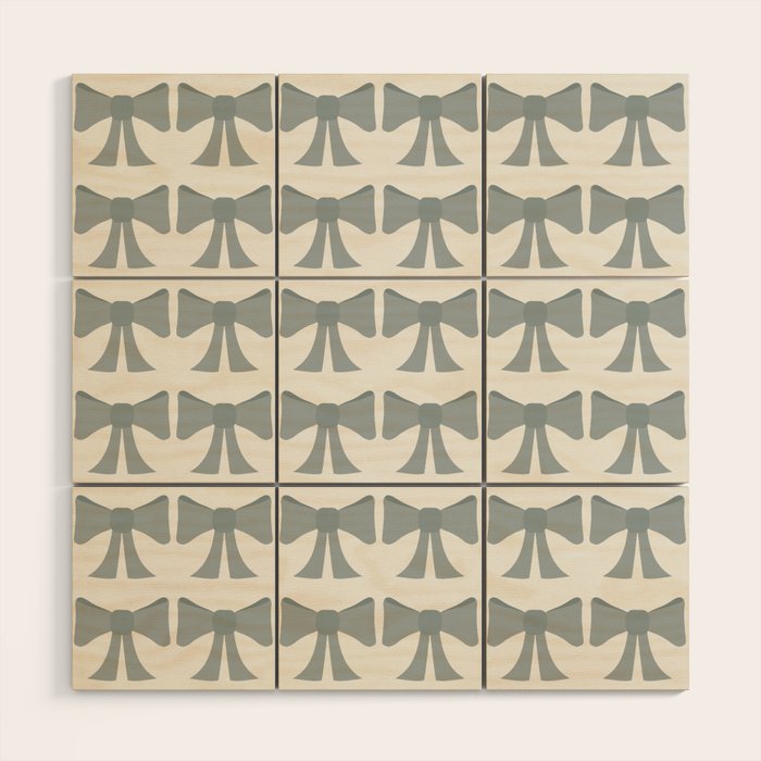 Vintage Bows XII Blue Sage Wood Wall Art Gallery Image 1